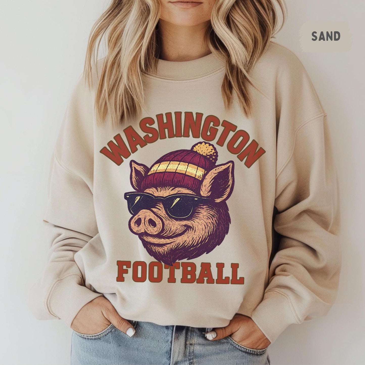 Vintage Washington Football Style Sweatshirt, Washington Crewneck Commander Shirt, Washington Fan Gift, Sunday Football Shirt, Game Day