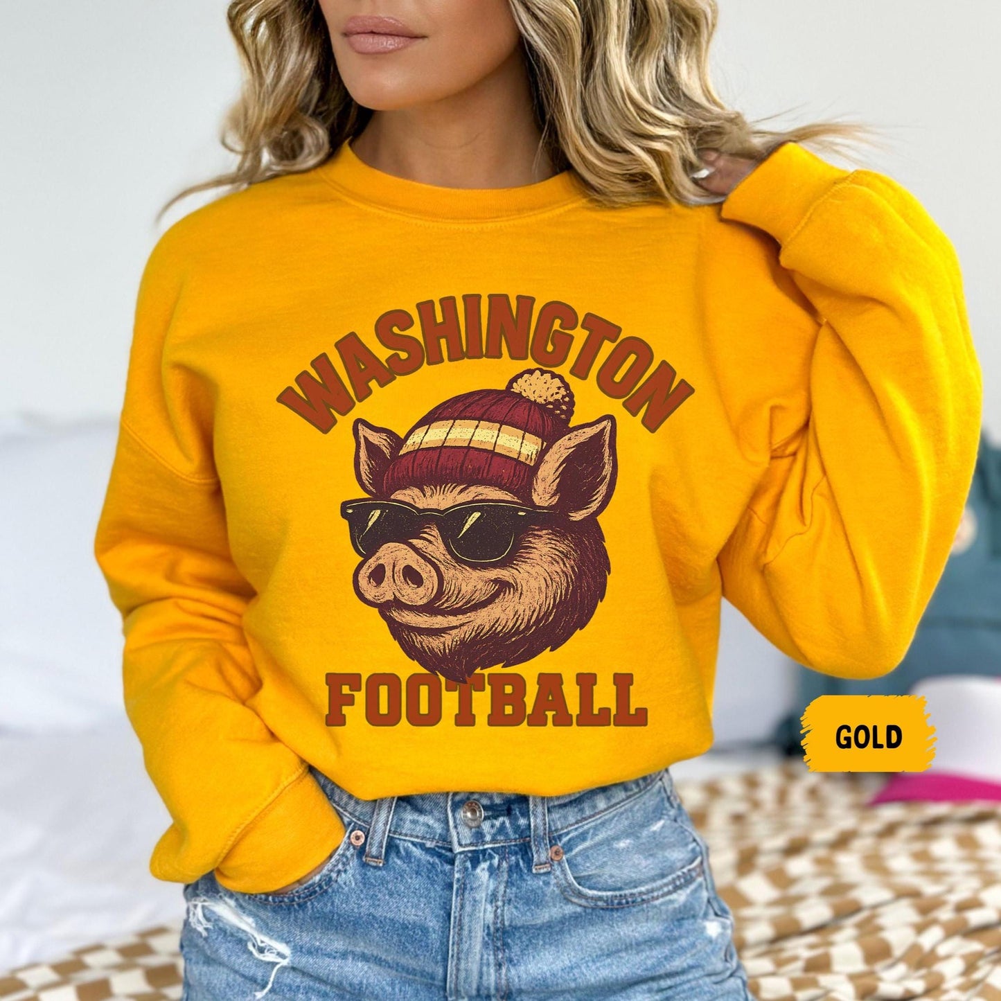 Vintage Washington Football Style Sweatshirt, Washington Crewneck Commander Shirt, Washington Fan Gift, Sunday Football Shirt, Game Day