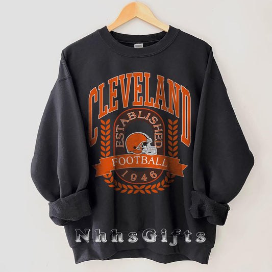 Cleveland Football Retro Style Shirt, Trendy Sweatshirt Cleveland Football Fan Gift, Cleveland Game Day Shirt, Cleveland Sweatshirt