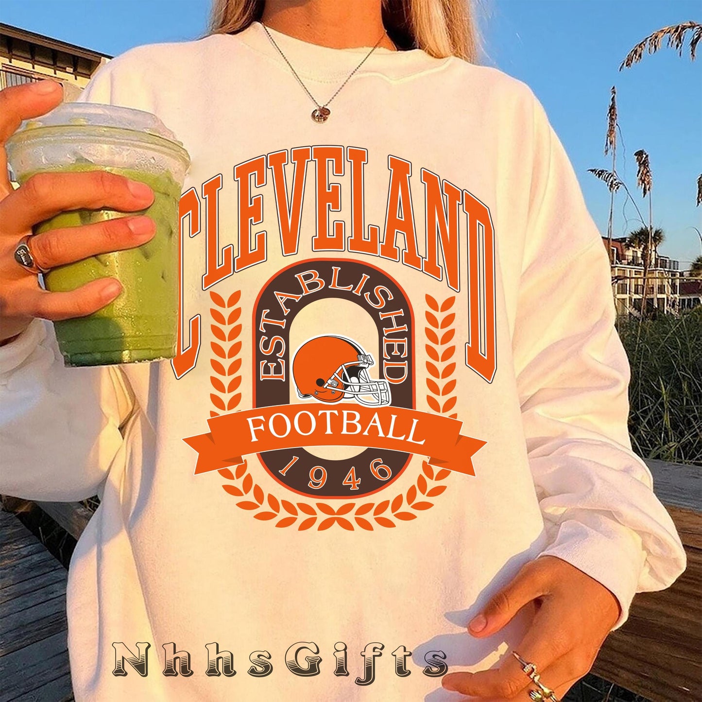 Cleveland Football Retro Style Shirt, Trendy Sweatshirt Cleveland Football Fan Gift, Cleveland Game Day Shirt, Cleveland Sweatshirt