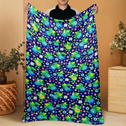 Oddish Fleece Blanket, Cute Cozy Throw, Soft Cotton Bedding, Oddish Blanket For Men Women, Home Decor Gift, Oddish Blanket Gifts