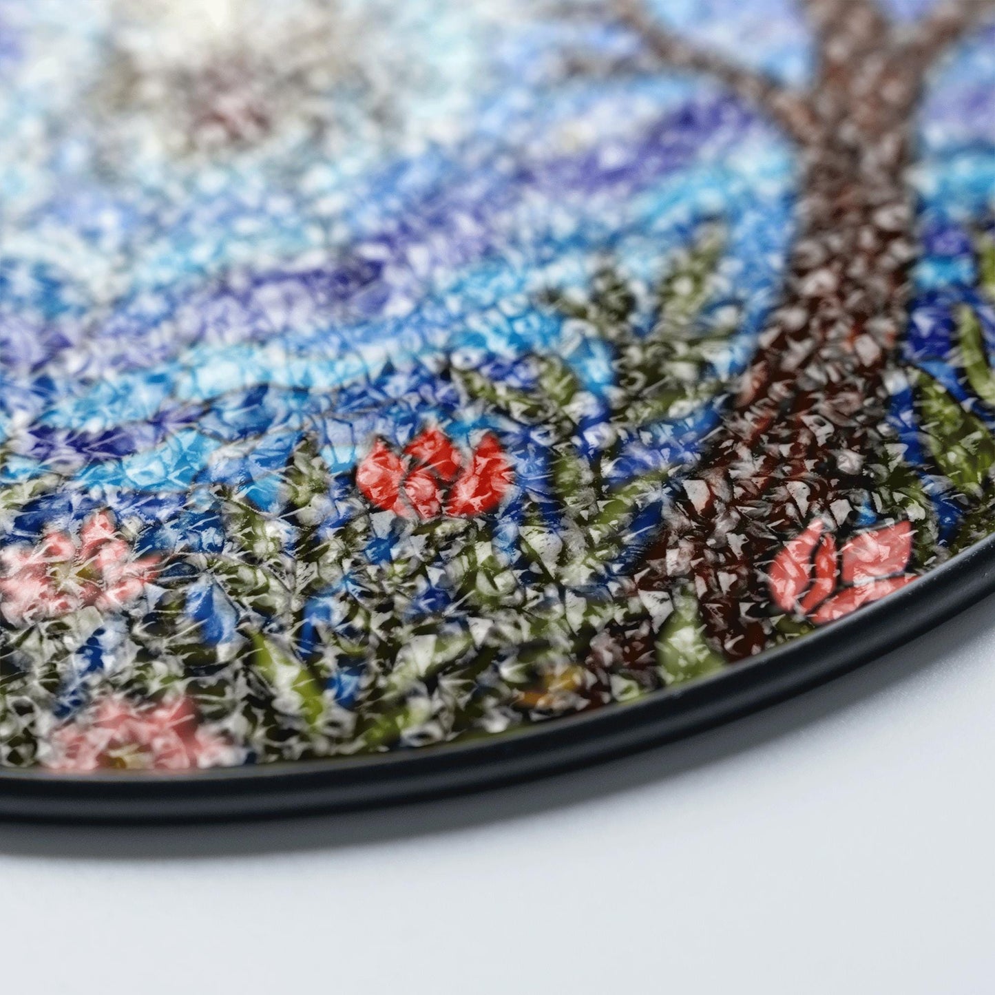 Suncatcher stained glass spider web forest flowers gift for mom Halloween gift