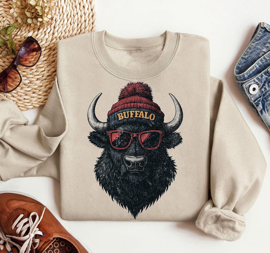 Buffalo Football Sweatshirt, Game Day Shirt, Buffalo Team Football Shirt, Sunday Buffalo Vintage 90s Style , Sport Shirt, Buffalo Football