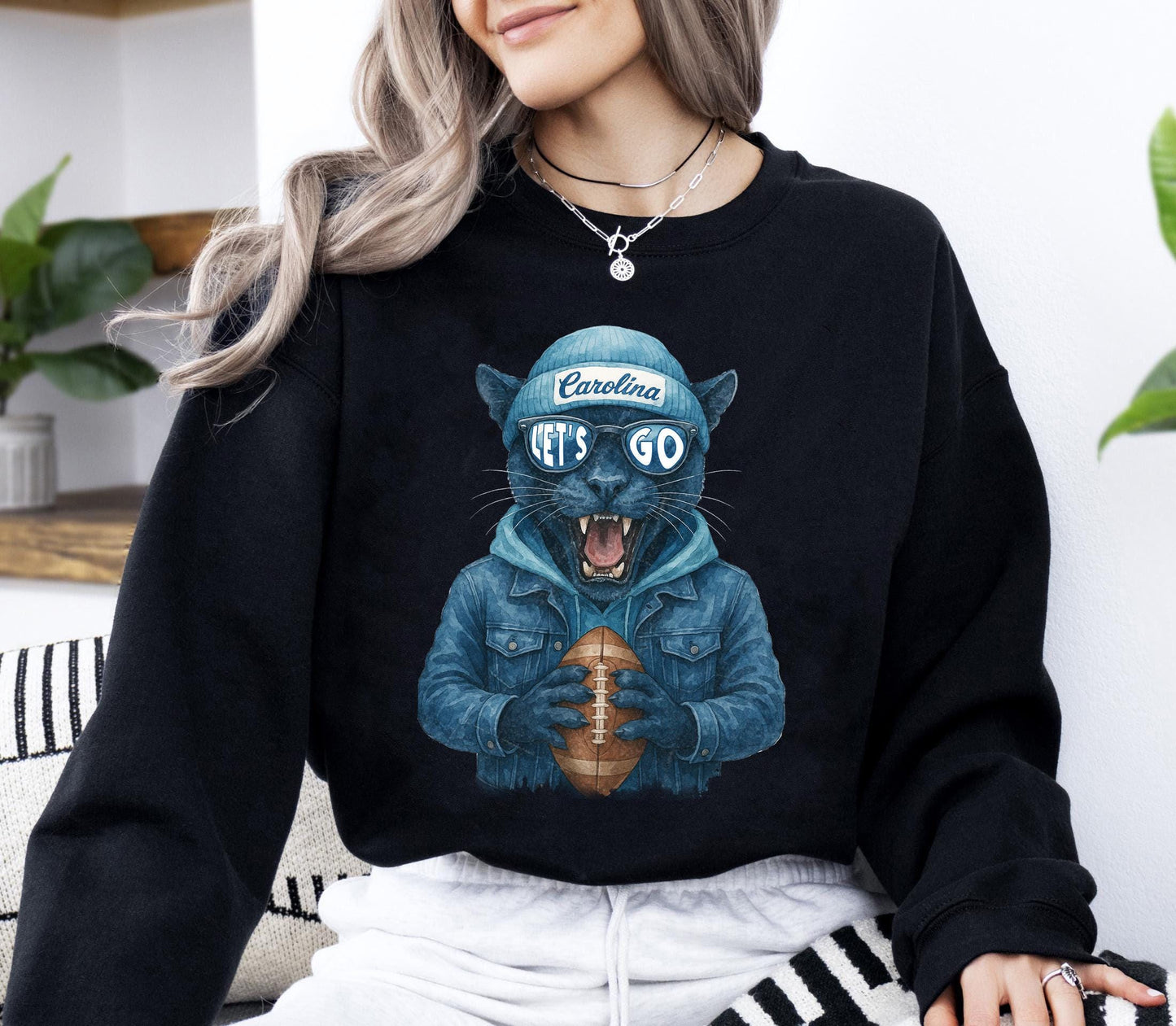 Carolina Football Shirt, Retro Panther Shirt, Panther Shirt, Trendy Football Shirt, Spirit Animal, Gift For Football Fan.