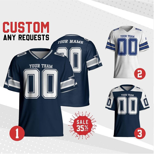 Custom Team Cowboy Football Jersey Collection, Personalized Team name & Number jersey, Game Day Outfit For American Football Fan