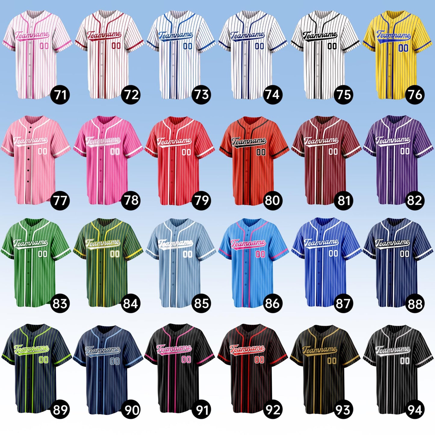 Custom Baseball Jerseys, Personalized Team Name Number Jersey for Baseball Fans Lovers, Customize Embroidered Stripe Team Jersey with LOGO