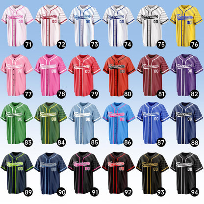 Custom Baseball Jerseys, Personalized Team Name Number Jersey for Baseball Fans Lovers, Customize Embroidered Stripe Team Jersey with LOGO