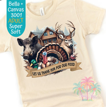 Thankful Hunting Graphic Tee: Unisex Thanksgiving Shirt