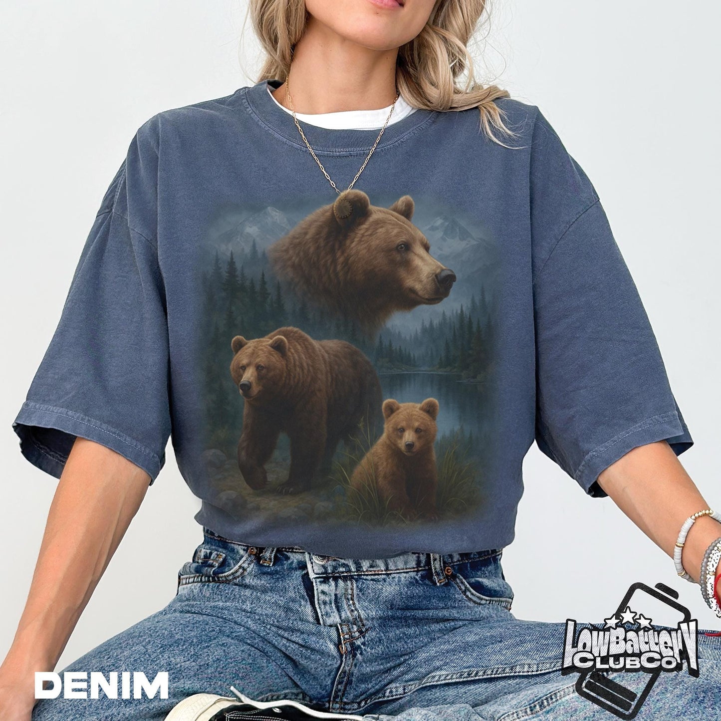 Retro Bear Landscape T-Shirt, Vintage Nature Scene Graphic Tee, Nature Shirt, Gift for Bear Fans