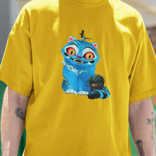 Cute Demon Hunter Tiger Shirt – Derpy Tiger and Bird Graphic Tee, Kpop Saja Boys Inspired Fan Merch