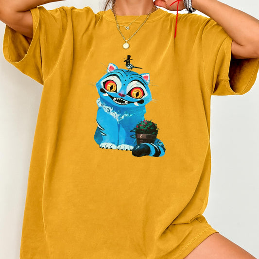 Cute Demon Hunter Tiger Shirt – Derpy Tiger and Bird Graphic Tee, Kpop Saja Boys Inspired Fan Merch