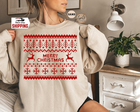Merry Christmas Shirt, Christmas Ugly Sweatshirt, Christmas Gift, Holiday Sweatshirt, Christmas Season Hoodie, Ugly Sweatshirt, Gift For Her