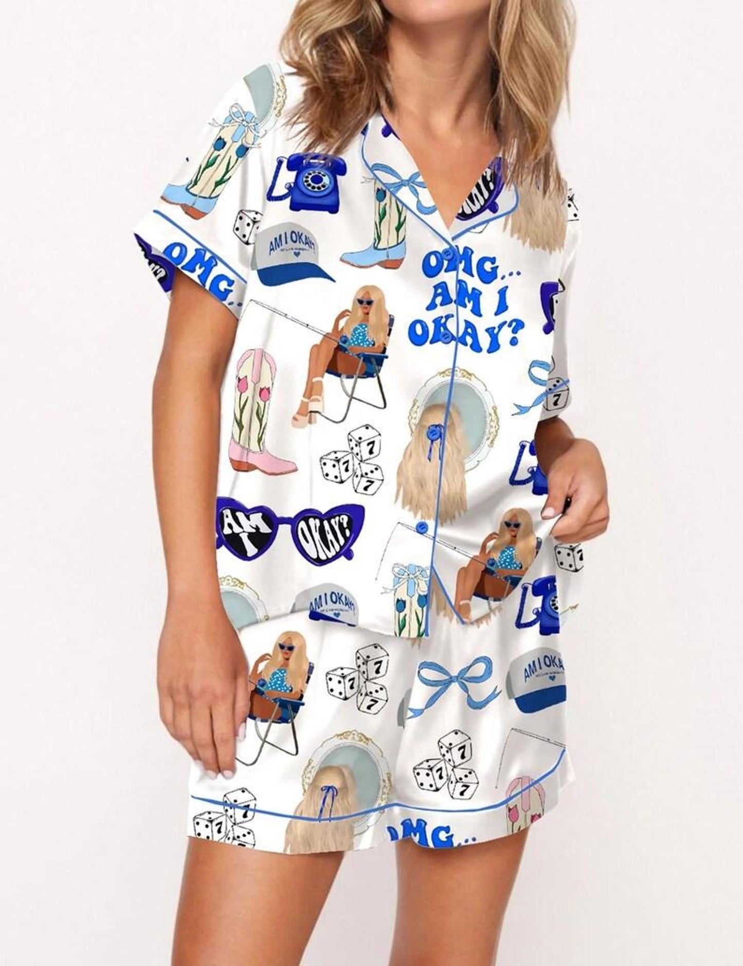 Morgan Moroney Am I Okay Moroney Silky Satin Pajama Set For Women  Pajamas Set
