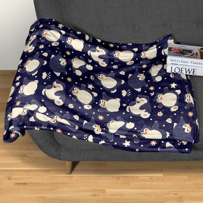 Snorlax Fleece Blanket, Cozy Throw for Kids and Adults, Soft Cotton Bedding, Cute Home Decor Gift