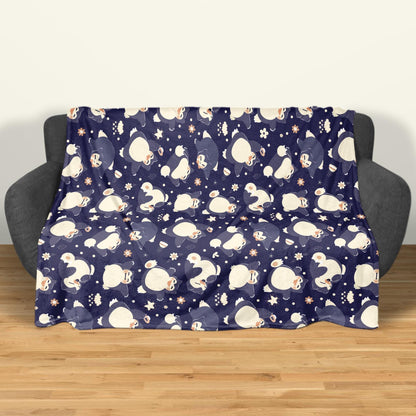 Snorlax Fleece Blanket, Cozy Throw for Kids and Adults, Soft Cotton Bedding, Cute Home Decor Gift