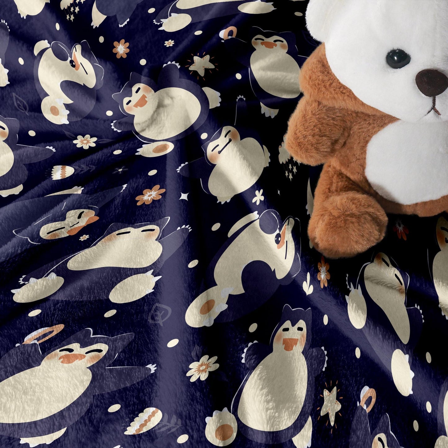 Snorlax Fleece Blanket, Cozy Throw for Kids and Adults, Soft Cotton Bedding, Cute Home Decor Gift