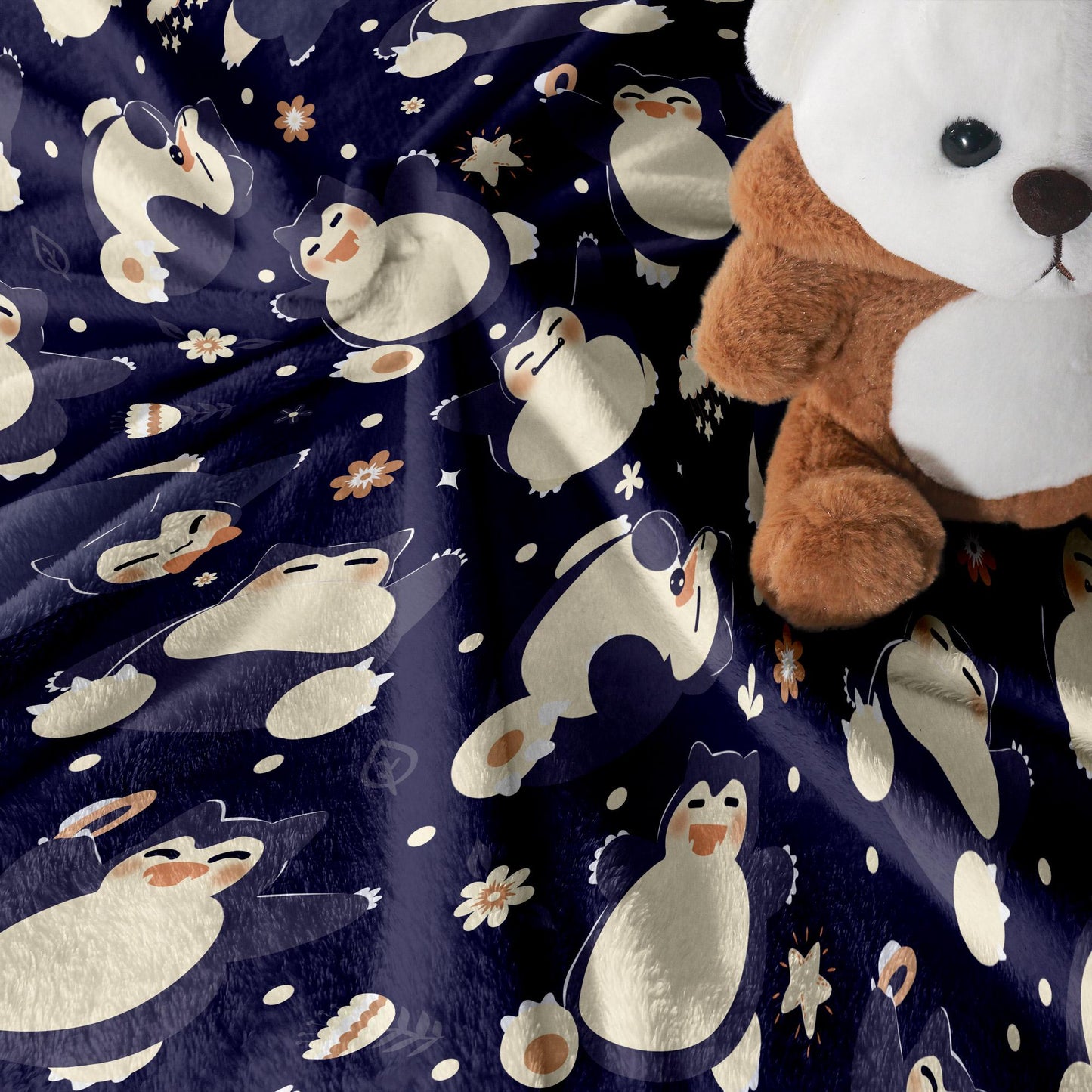 Snorlax Fleece Blanket, Cozy Throw for Kids and Adults, Soft Cotton Bedding, Cute Home Decor Gift