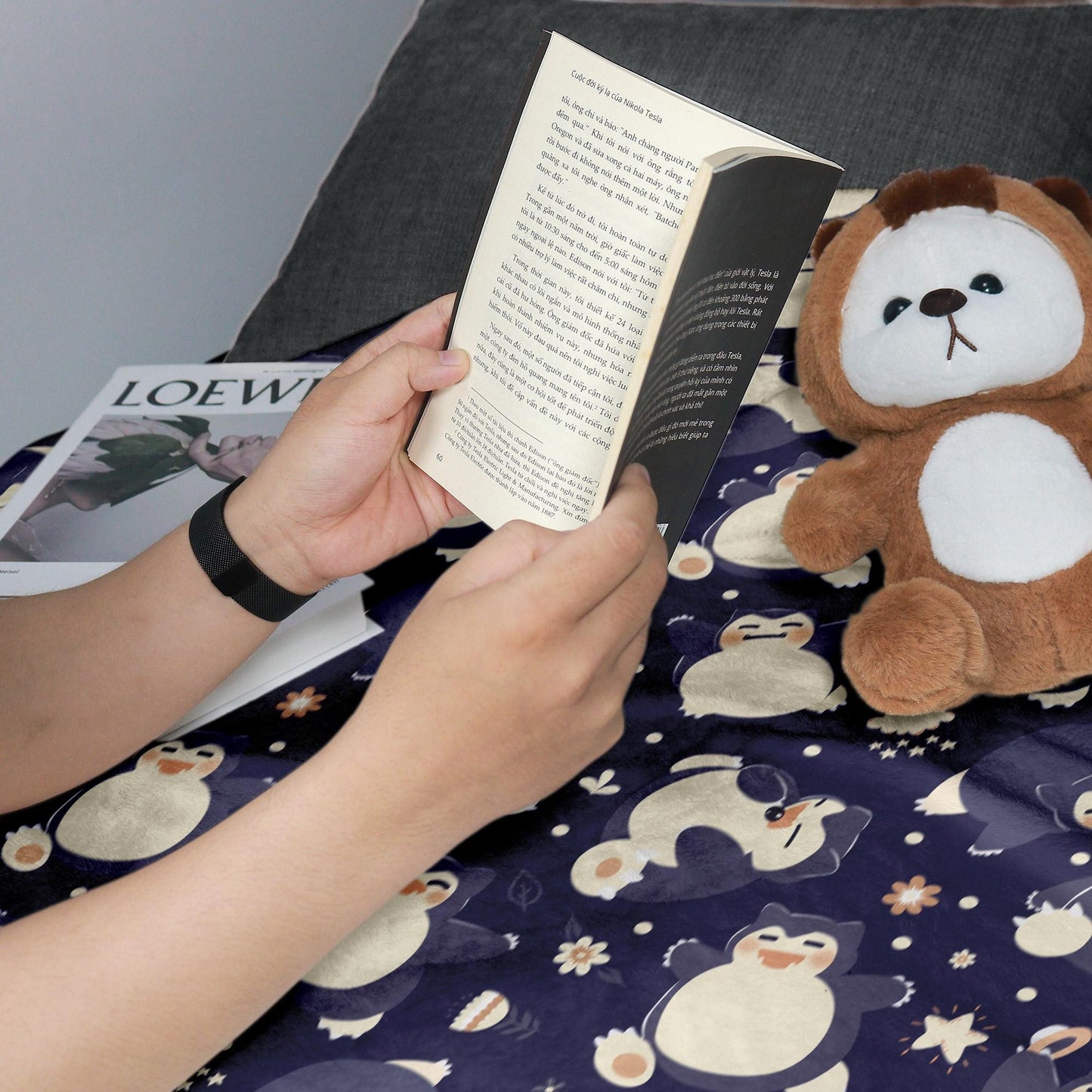 Snorlax Fleece Blanket, Cozy Throw for Kids and Adults, Soft Cotton Bedding, Cute Home Decor Gift