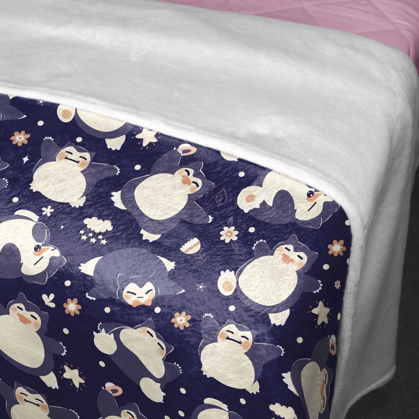 Snorlax Fleece Blanket, Cozy Throw for Kids and Adults, Soft Cotton Bedding, Cute Home Decor Gift