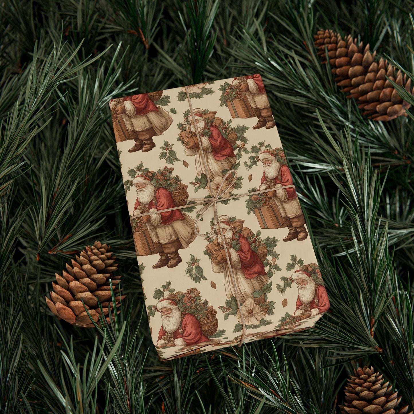 Vintage Christmas Santa Gift Wrap Holiday Gift Wrapping Paper Christmas Gift Wrap Xmas Christmas Vintage Victorian Roll Gift Wrap Paper