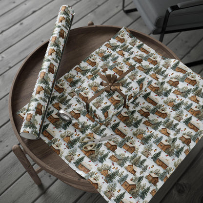 Christmas Gift Wrap - Winter Scene Wrapping Papers, Holiday Gift Packaging, Festive Present Wrap, Snowy Christmas Decor, Seasonal Gift