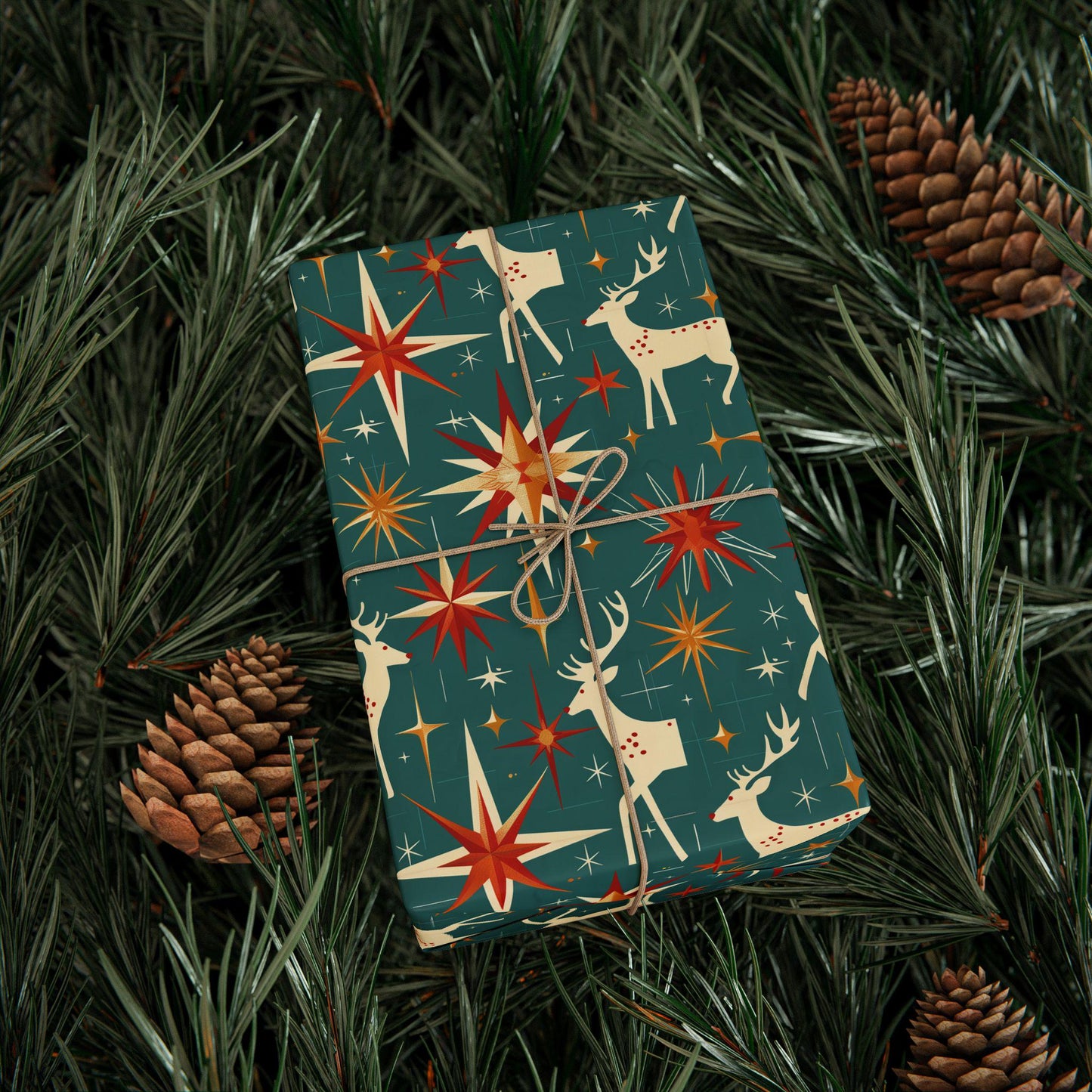 Christmas Wrapping Paper Roll - Festive Holiday Gift Wrap, Xmas Presents, Gift Packaging, Seasonal Decor, Red Green Winter Pattern