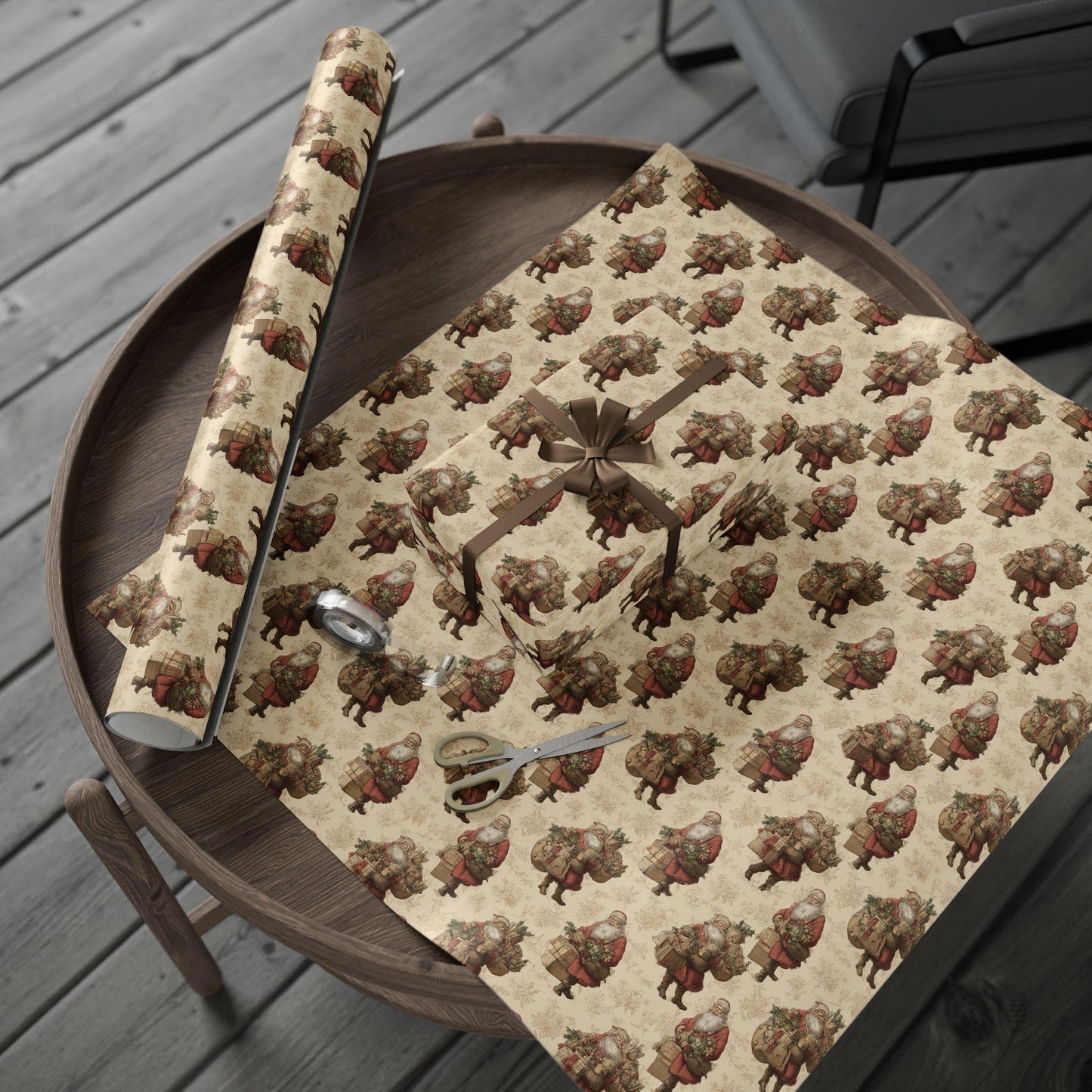 Christmas Wrapping Papers, Vintage Santa Xmas Roll Gift Wrap Paper, Holiday Gift Wrapping, Christmas Gift Wrap, Festive Gift Wrap, Gift Wrap