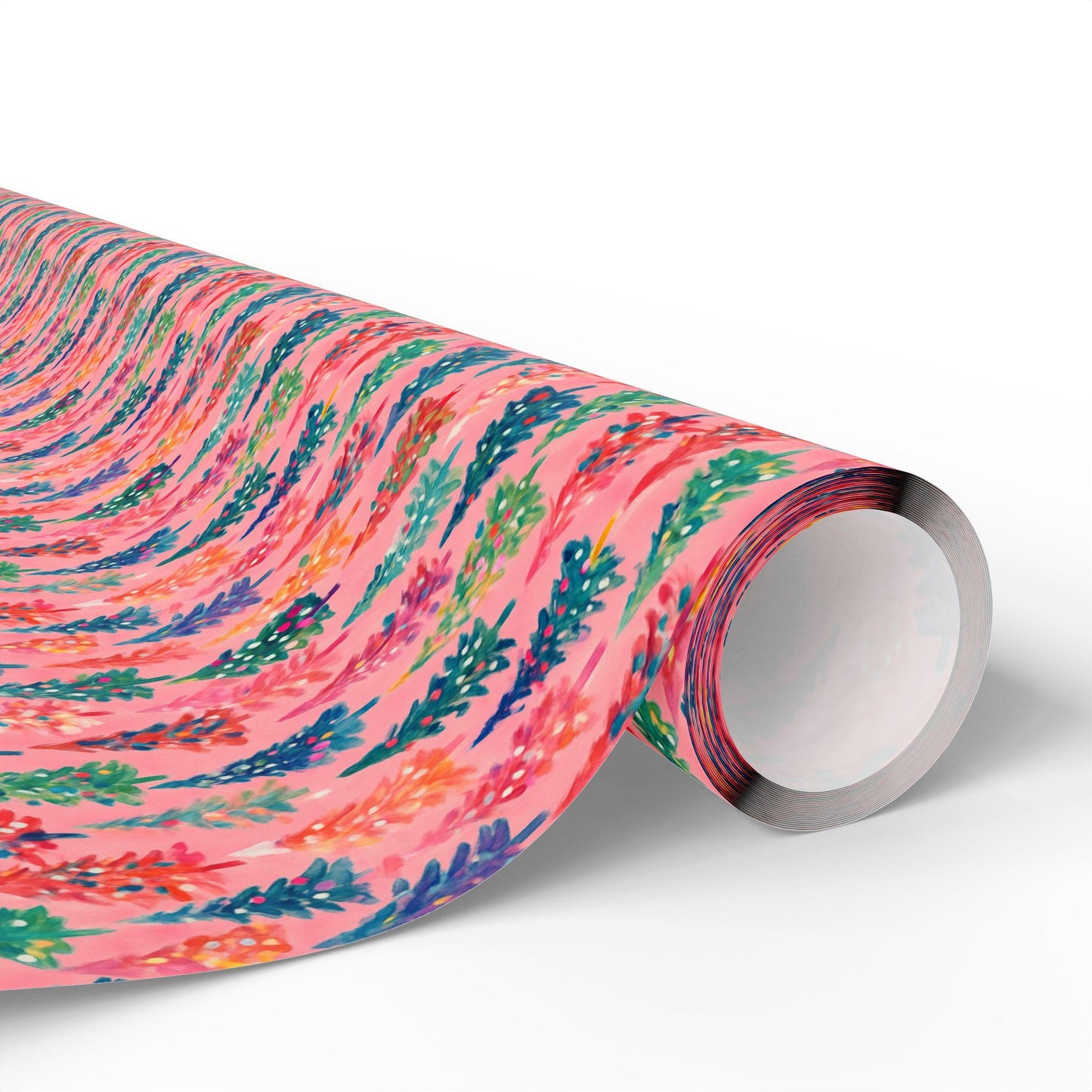 Christmas Wrapping Paper, Preppy Christmas Trees on Pink Wrapping Paper, Christmas Wrap Paper, Pink Christmas Gift Wrap