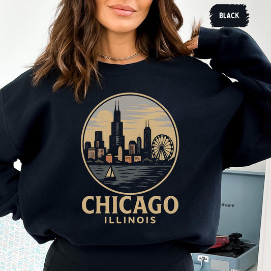 Vintage 90s Style Chicago Football Sweatshirt, Game Day Shirt, Chicago Team Football Shirt, Sunday Chicago, Sport Shirt, Chicago Football