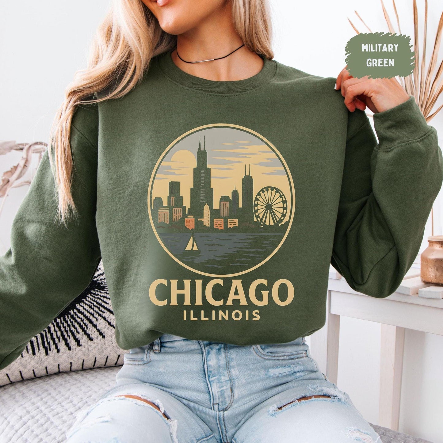 Vintage 90s Style Chicago Football Sweatshirt, Game Day Shirt, Chicago Team Football Shirt, Sunday Chicago, Sport Shirt, Chicago Football