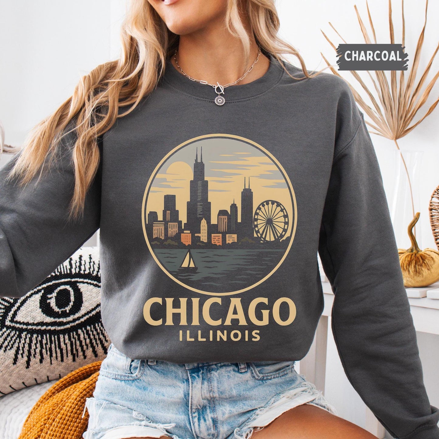 Vintage 90s Style Chicago Football Sweatshirt, Game Day Shirt, Chicago Team Football Shirt, Sunday Chicago, Sport Shirt, Chicago Football