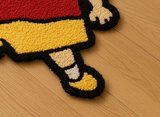 Hand-Tufted Wool Shinchan Rug: Anime Kids Room Decor For Anime Lovers 5x8ft Kawaii Home