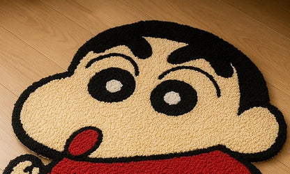 Hand-Tufted Wool Shinchan Rug: Anime Kids Room Decor For Anime Lovers 5x8ft Kawaii Home