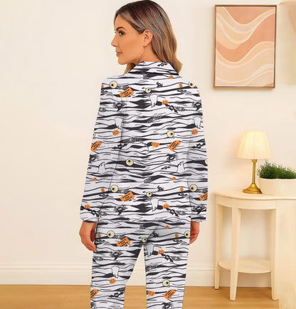 Halloween Mummy Spider Eyeball Pajamas Set, Halloween Themed Sleepwear, Halloween Characters Homewear, Cozy Loungewear, Spooky Season Gift