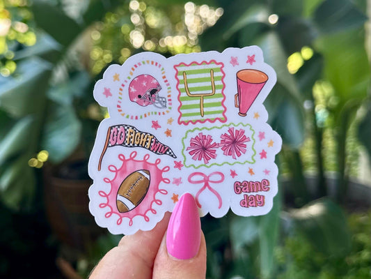 Game Day Collage Waterproof Sticker, Mental Health Stickers, Handdrawn Art, Bestfriend Gifts, Positivity, Anxiety