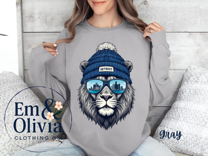 Vintage Style Detroit Football Sweatshirt, Game Day Shirt, Detroit Team Football Shirt, Sunday Detroit, Detroit Football