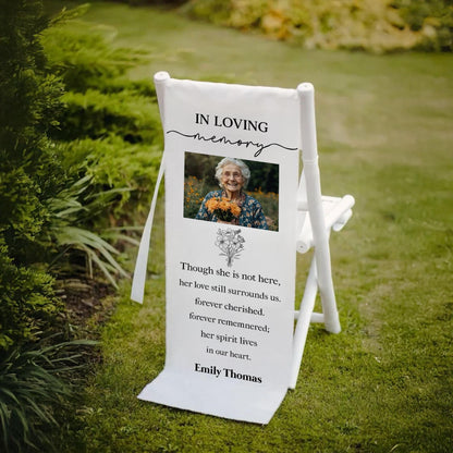 Personalized Memorial Wedding Chair Banner, We Saved You a Seat, In Loving Memory of Loved Ones, Wedding Aisle Tribute, Remembrance Grandma