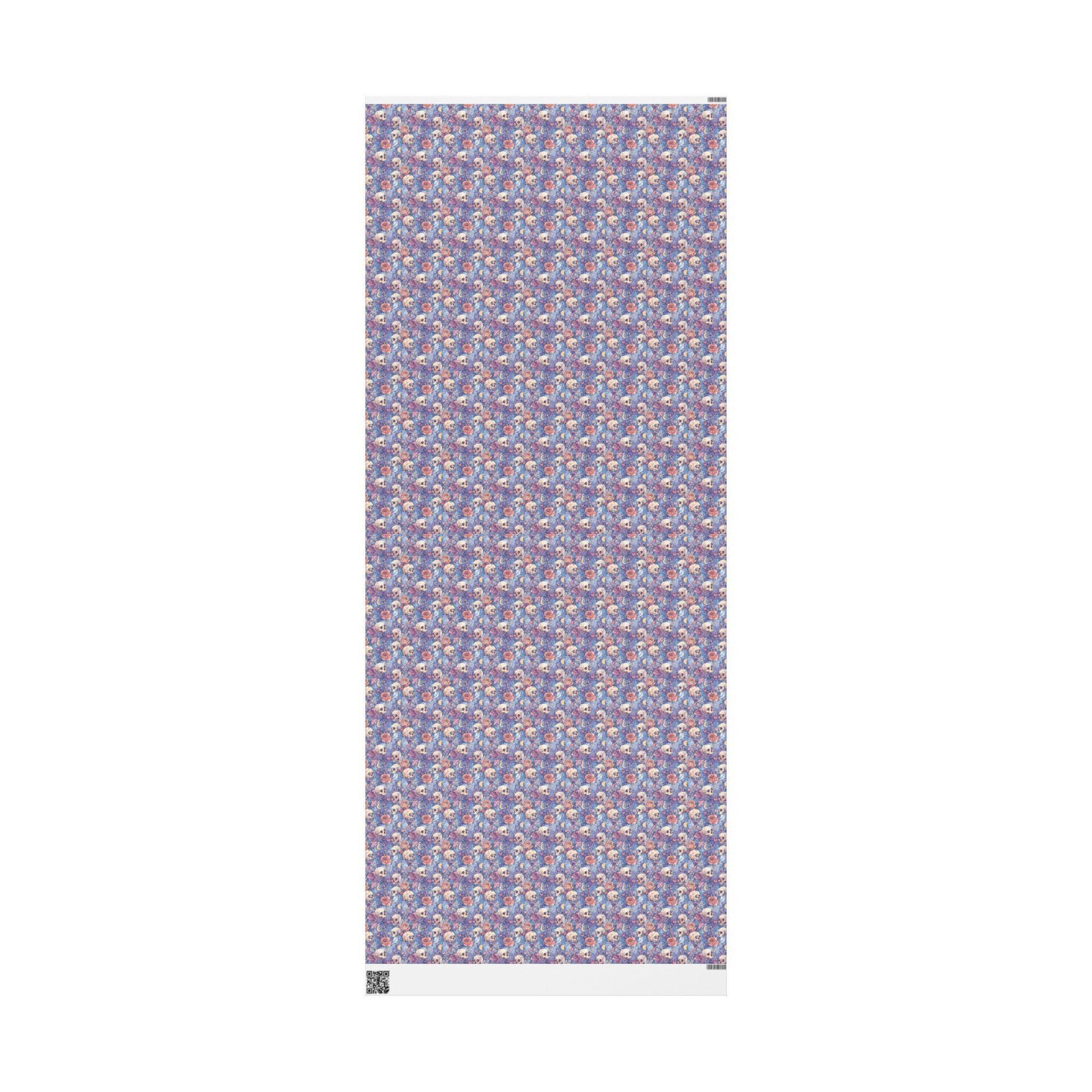 Pastel Goth Halloween Wrapping Paper Roll Watercolor Cute Spooky Ghost Bat Moon Stars Design #9