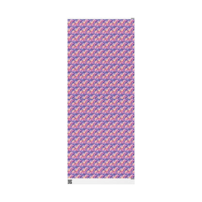 Pastel Goth Halloween Wrapping Paper Roll Watercolor Creepy Cute Ghost Bat Witch Starry Night Design #4