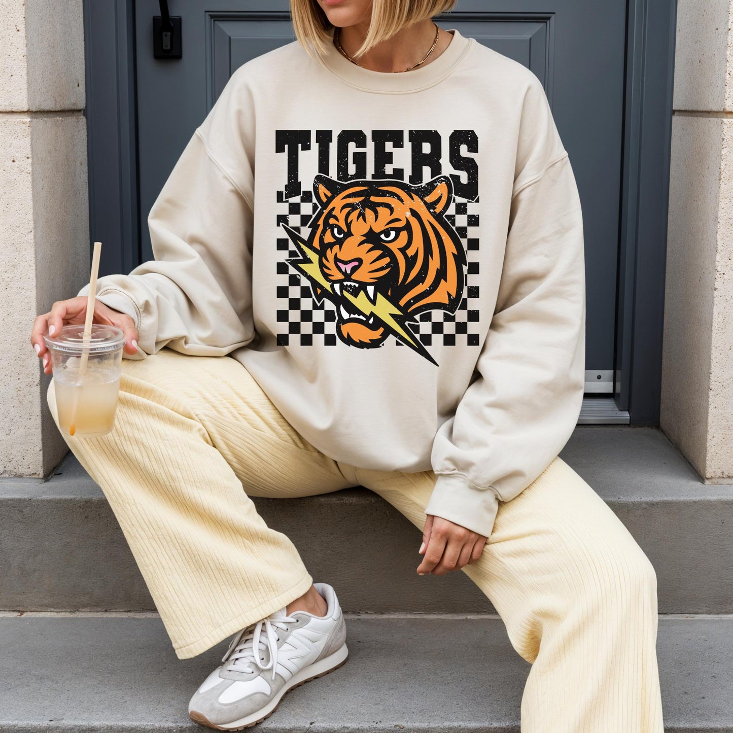 Tigers Basketball mascot, Tigers game day football, football mom crewneck, cute game day sweatshirt, Heather ash unisex sweatshirt