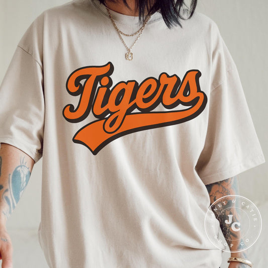 Comfort Colors Tigers Mascot T-Shirt Unisex School Spirit Tee Vintage Distressed Tigers Shirt Sports Team Fan Apparel Game Day T-Shirt