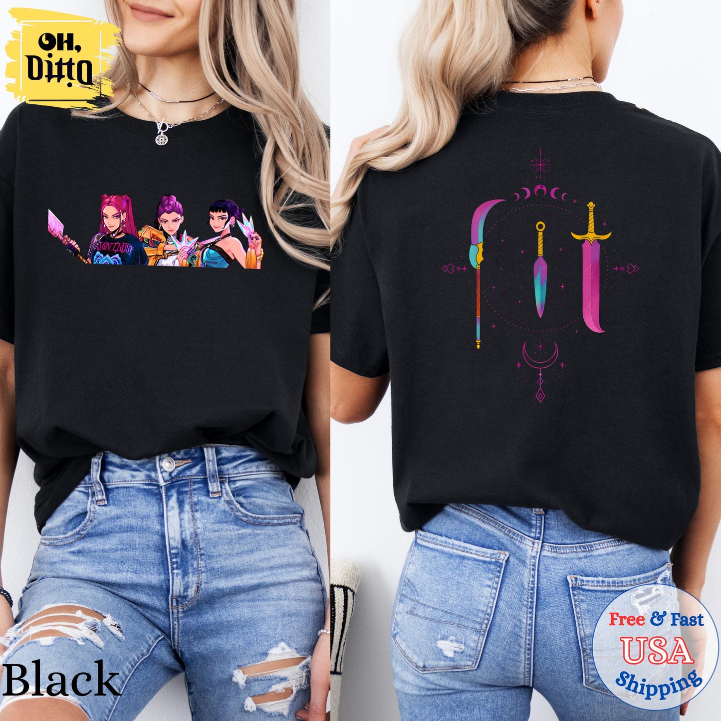 Kpop Demon Hunters Sweatshirt, Kpop Huntrix Weapon Hoodie, Gift for Woman, Jinu Manga, Demon Hunter Merch, Kpop Hoodie, Halloween Gift