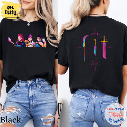 Kpop Demon Hunters Sweatshirt, Kpop Huntrix Weapon Hoodie, Gift for Woman, Jinu Manga, Demon Hunter Merch, Kpop Hoodie, Halloween Gift