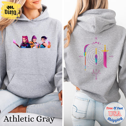 Kpop Demon Hunters Sweatshirt, Kpop Huntrix Weapon Hoodie, Gift for Woman, Jinu Manga, Demon Hunter Merch, Kpop Hoodie, Halloween Gift