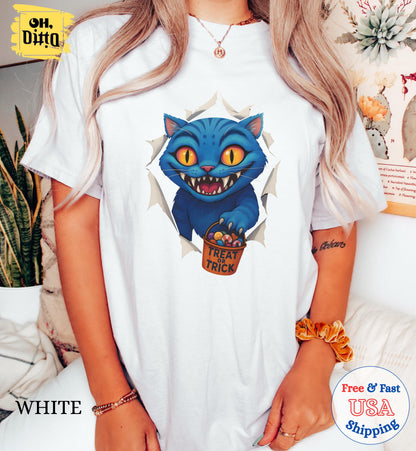 Derpy Tiger Trick or Treat Halloween Shirt, Kpop Huntrix Shirt, Kpop Demon Hunters Tee, Huntrix Girl Kpop Movie Fan Gift Tee