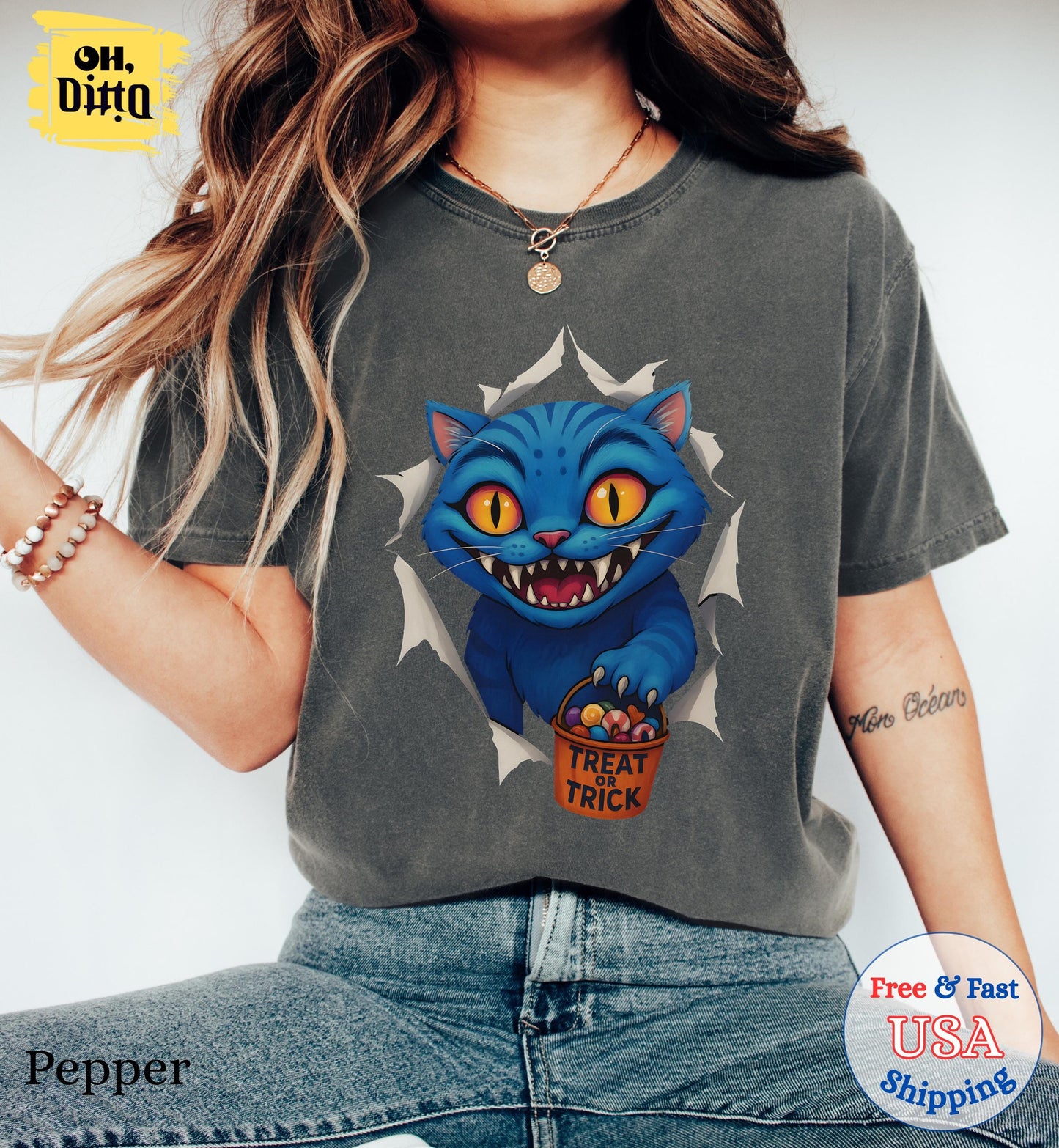 Derpy Tiger Trick or Treat Halloween Shirt, Kpop Huntrix Shirt, Kpop Demon Hunters Tee, Huntrix Girl Kpop Movie Fan Gift Tee