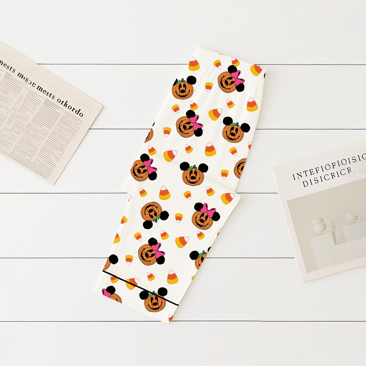 Halloween Mouse Pumpkin Pajamas Set, Mk Mn Mouse Homewear, Halloween WDW Cartoon Sleepwear, Cozy Loungewear, Cartoon Fan Gift