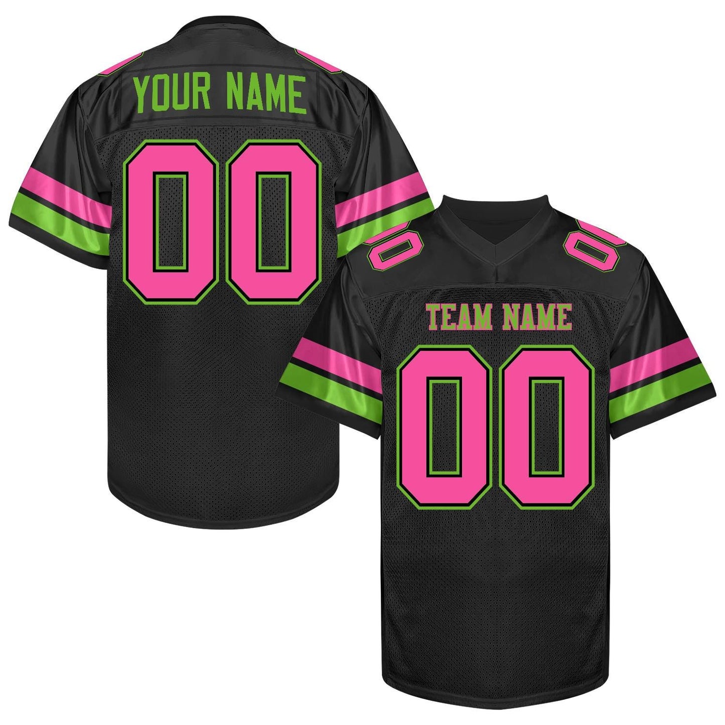 Custom White  Football Jersey Men Women Youth Kid, Green Orange Football Shirt Printed Name Number and Logo, Practice Football Uniform