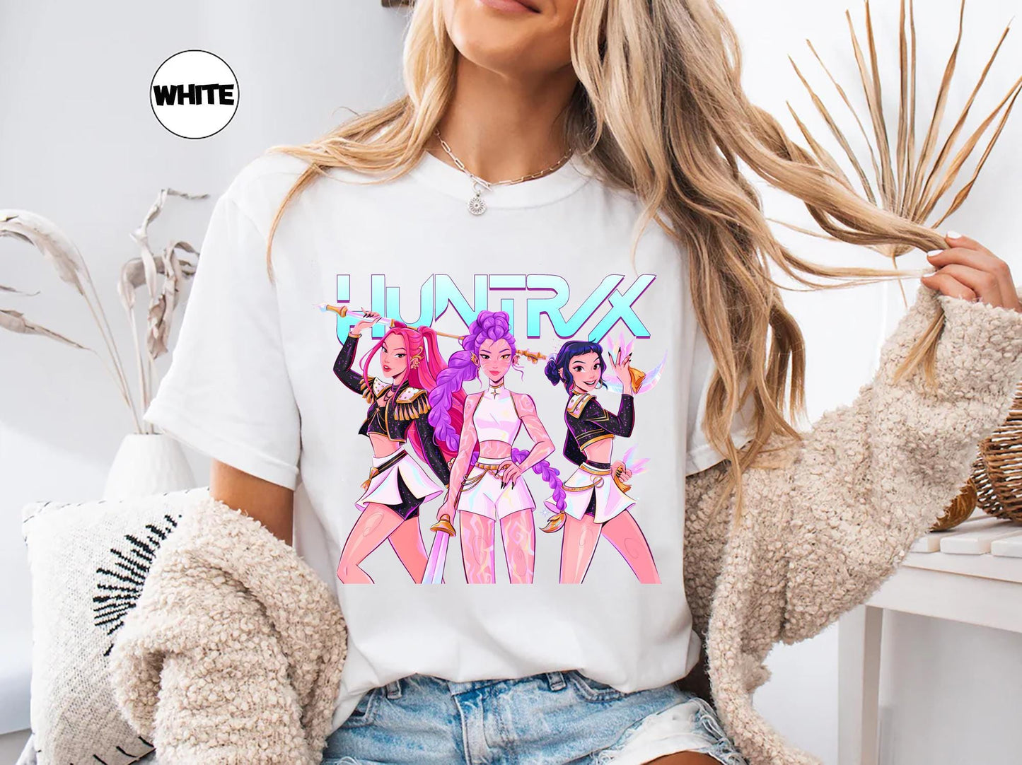 Huntrix shirt demon hunters shirt huntrix girls t shirt mira rumi joey shirt demon hunter merch gift for kpop fan kpop movie shirt anime tee