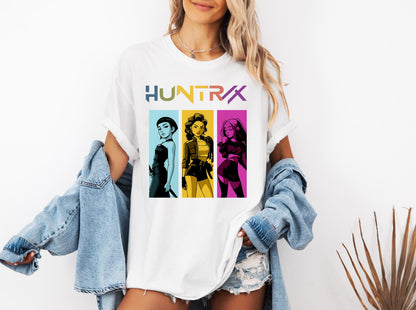 Rumi Mira Zoey Kpop Huntrix Shirt, Huntrix Girls Youth Tee, Kpop Demon Hunters Shirt, Huntrix Girl Tee, Kid Anime T-Shirt, Kpop Fan Gift